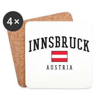 Logo du drapeau vintage d’Innsbruck – Autriche - Dessous de verre (lot de 4) - blanc - Devant