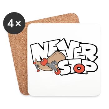 Unaufhörlicher Skateboard Druck - Untersetzer (4er-Set) - Weiß - Vorne