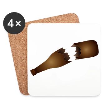Broken beer bottle illustration - Coasters (set of 4) - white - Front