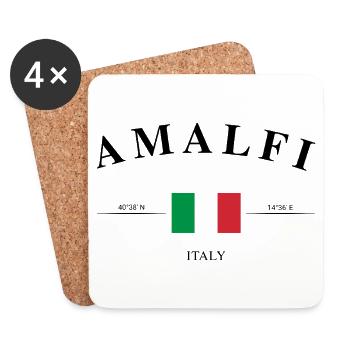 Amalfi Coordinates Vacation Italy Souvenir - Coasters (set of 4) - white - Front