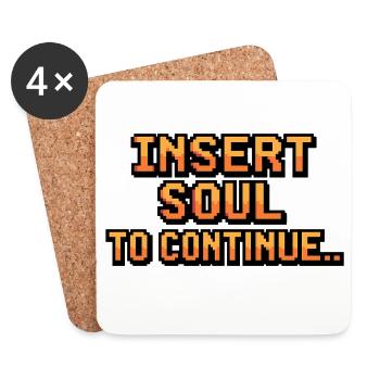 Pixelated Soul Continuation Design - Coasters (set of 4) - white - Front