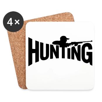 Chasse - Logo Cool Hunter - Dessous de verre (lot de 4) - blanc - Devant