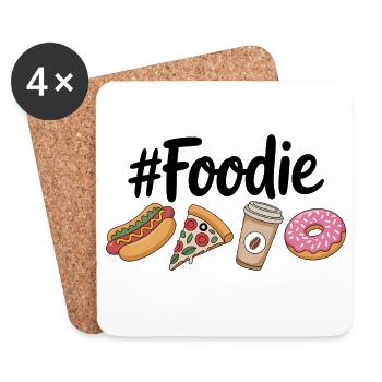 Feinschmecker-Hotdog- und Kaffeeliebhaber - Untersetzer (4er-Set) - Weiß - Vorne