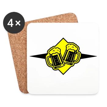 Beer Mug Beer Icon - Coasters (set of 4) - white - Front