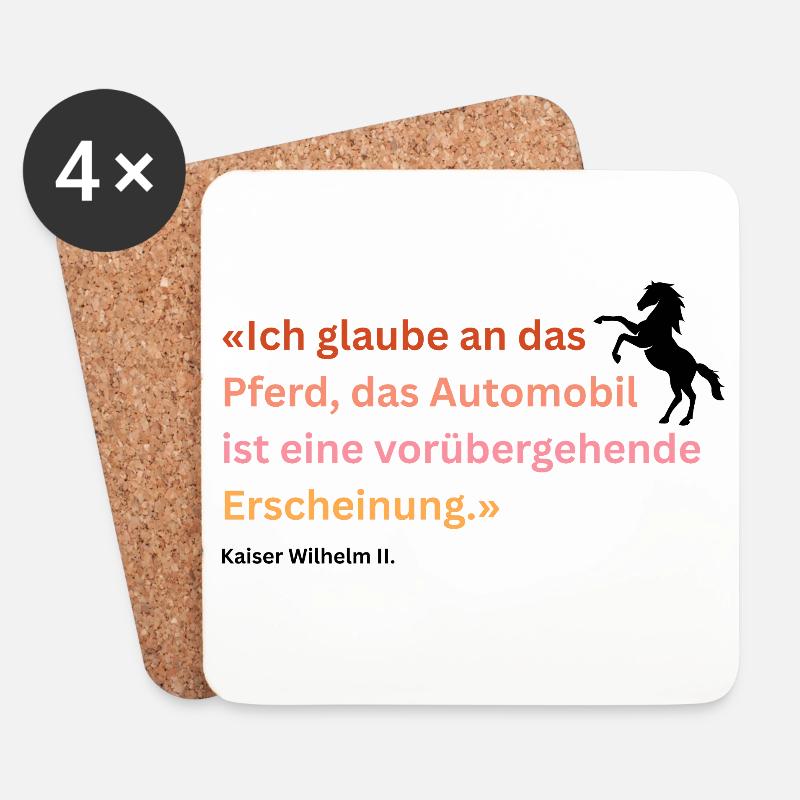 "Ich glaube an das Pferd" - Untersetzer (4er-Set) - Weiß