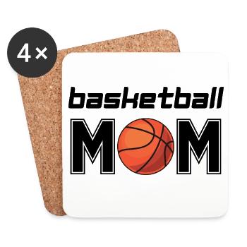 Maman basketteuse - Dessous de verre (lot de 4) - blanc - Devant