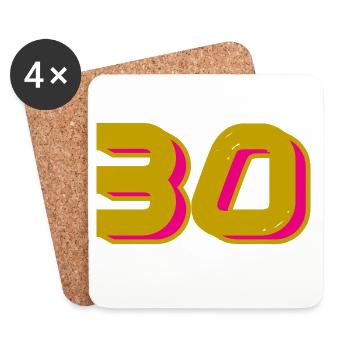 30. 30 YEARS. 30th ANNIVERSARY. 30 YEARS ANNIVERSARY. - Coasters (set of 4) - white - Front