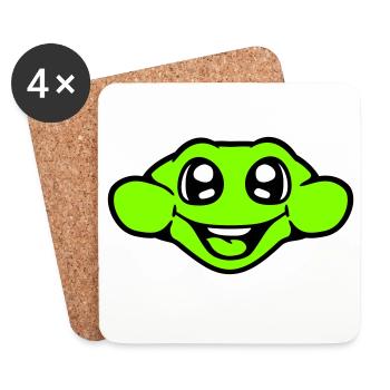 Frog Toad Smiles Funny Comic Happy Cool - Coasters (set of 4) - white - Front