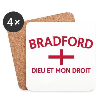 Bradford Angleterre Drapeau DDM Design - Dessous de verre (lot de 4) - blanc - Devant