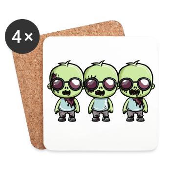 Zombies Halloween - Dessous de verre (lot de 4) - blanc - Devant