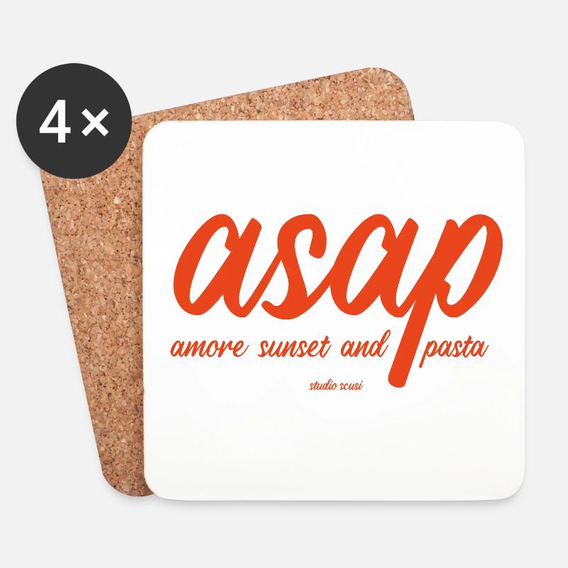 ASAP - Amore Sunset and Pasta - Untersetzer (4er-Set) - Weiß