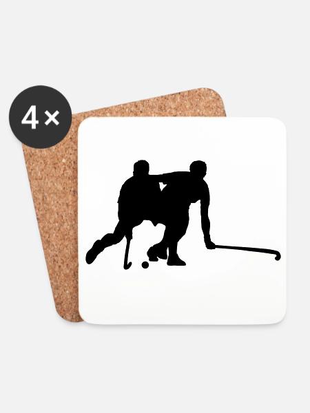 Hockey - Untersetzer (4er-Set) - Weiß