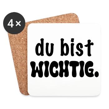 Du bist wichtig. - Untersetzer (4er-Set) - Weiß - Vorne