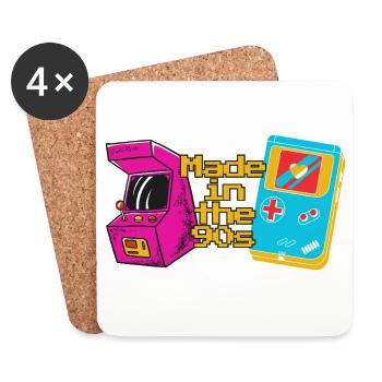 Made in the 90s – Retro Gamer Design - Coasters (set of 4) - white - Front
