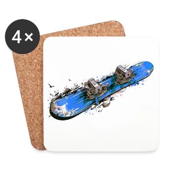 Snowboard - Untersetzer (4er-Set) - Weiß - Vorne