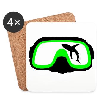 Diving goggles - Coasters (set of 4) - white - Front