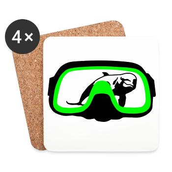 Diving goggles - Coasters (set of 4) - white - Front