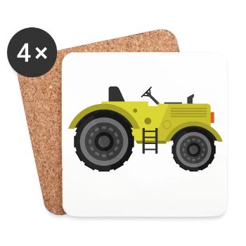 Traktor - Untersetzer (4er-Set) - Weiß - Vorne