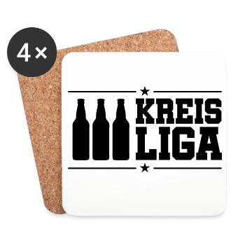 Kreis Liga Bier - Untersetzer (4er-Set) - Weiß - Vorne