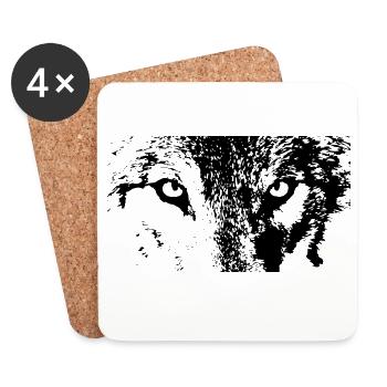115304478_146019227_wolf_eye - Coasters (set of 4) - white - Front
