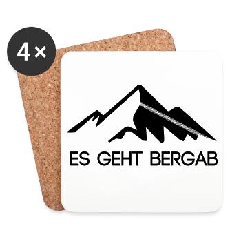 Es geht bergab Mountainbike Downhill - Untersetzer (4er-Set) - Weiß - Vorne