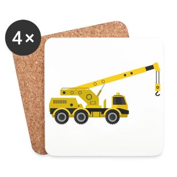 Crane truck - Coasters (set of 4) - white - Front
