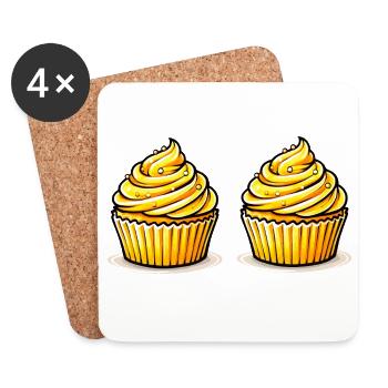 Cupcakes - Coasters (set of 4) - white - Front