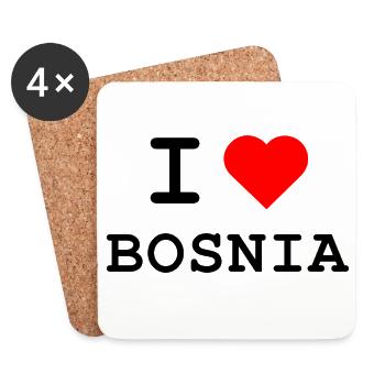 I love Bosnia - Ich liebe Bosnien - Untersetzer (4er-Set) - Weiß - Vorne