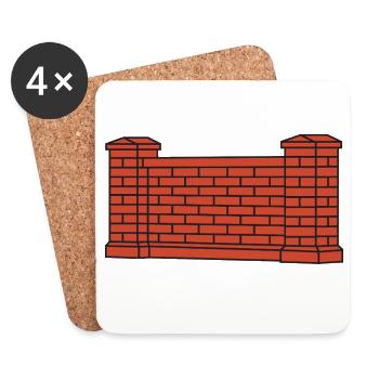 Style urbain Brick Wall - Dessous de verre (lot de 4) - blanc - Devant