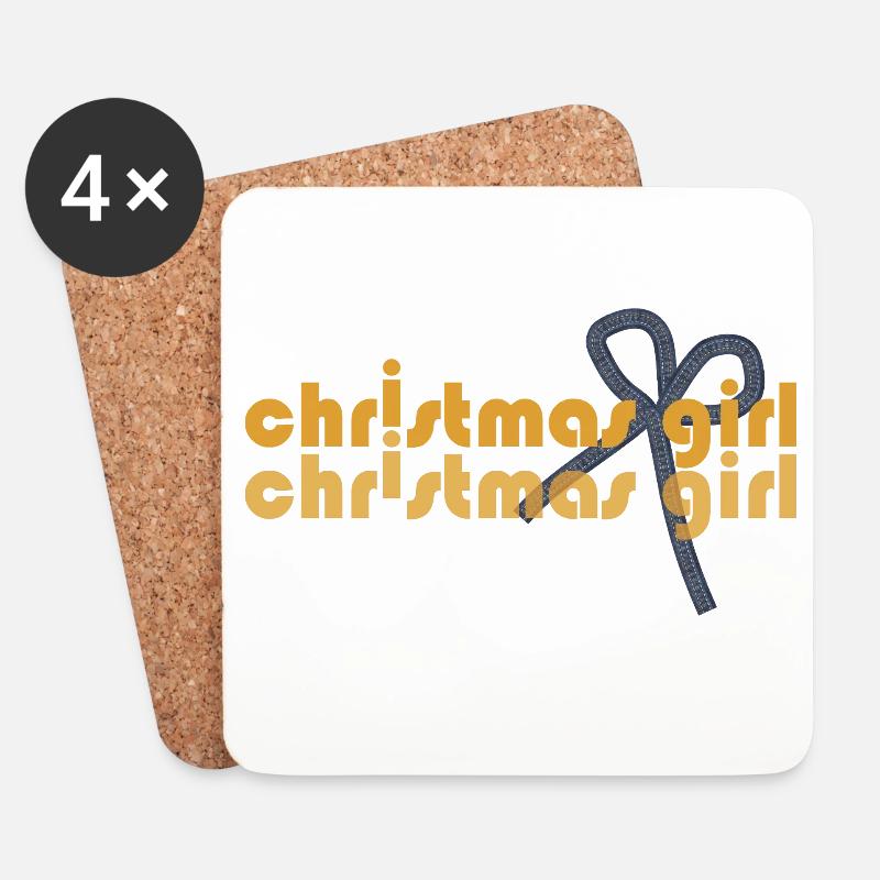 schrift - Untersetzer (4er-Set) - Weiß