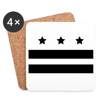 Washington-Flagge - Untersetzer (4er-Set) - Weiß - Vorne