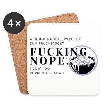 Frühstücksmuffel - kein Porridge für mich!  - Untersetzer (4er-Set) - Weiß - Vorne