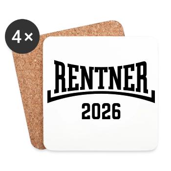 Rentner 2026 (Rente / Ruhestand / Konkav / Black) - Untersetzer (4er-Set) - Weiß - Vorne