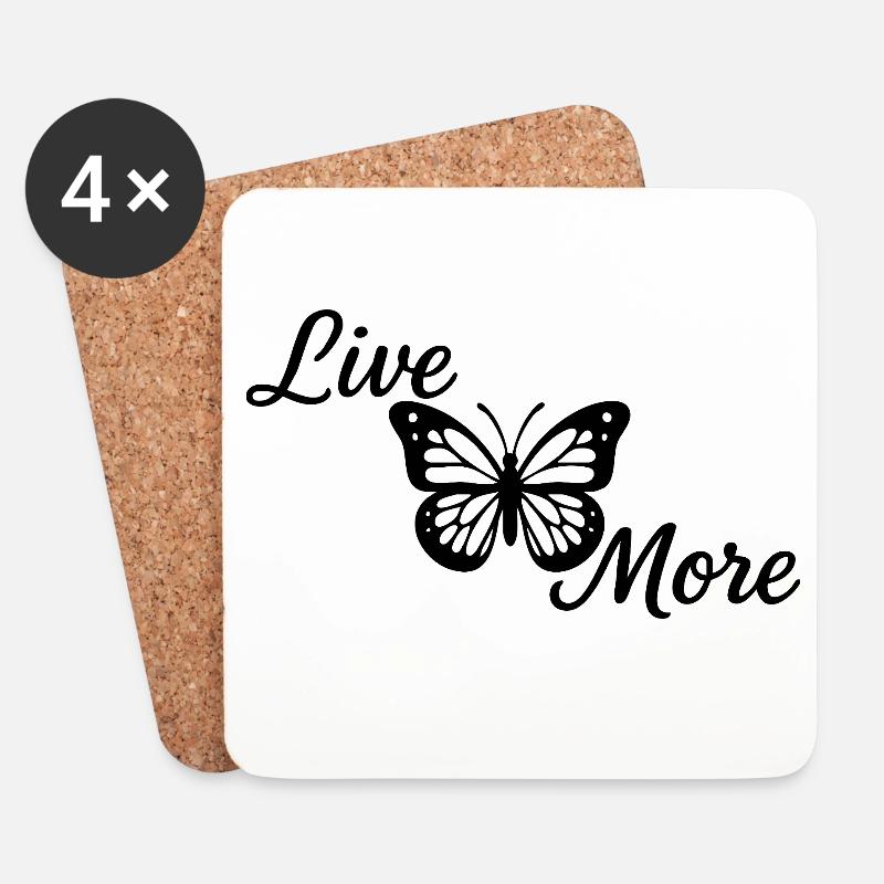 Live More - Untersetzer (4er-Set) - Weiß