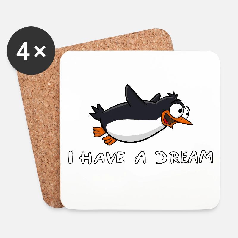 Pinguin - I have a dream - Untersetzer (4er-Set) - Weiß
