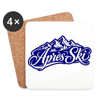 Après-ski mountains - Coasters (set of 4) - white - Front