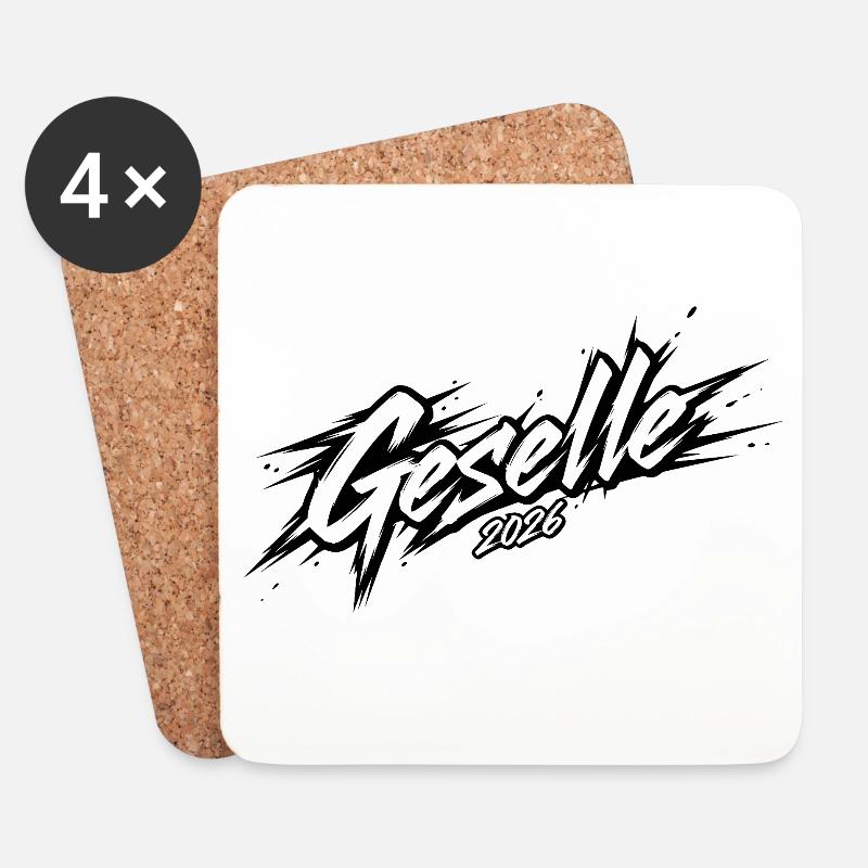 Geselle 2026 - Untersetzer (4er-Set) - Weiß