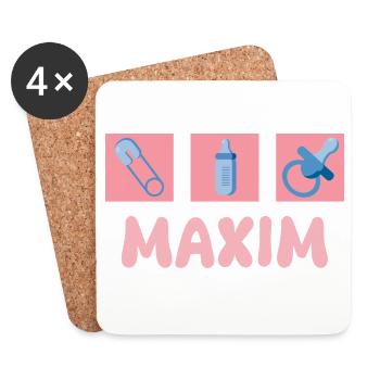 Geschenk für Maxim - Untersetzer (4er-Set) - Weiß - Vorne