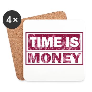 Time is money Strong typography - Coasters (set of 4) - white - Front