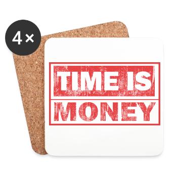 Time is Money – Bold Typography - Coasters (set of 4) - white - Front