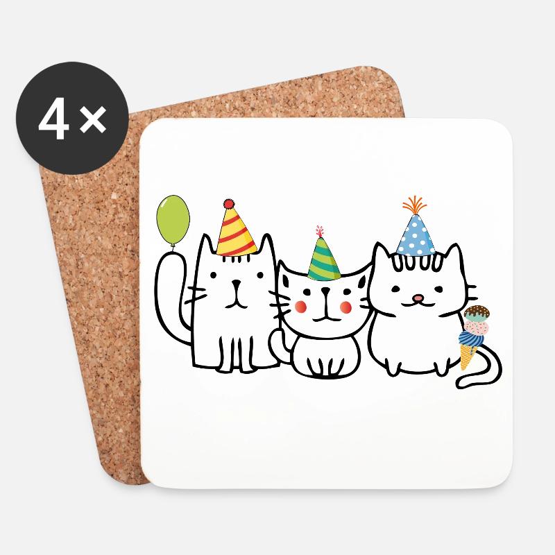 Geburtstag  - Untersetzer (4er-Set) - Weiß