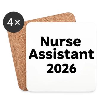 Nurse Assistant 2026 – starkes Pflege-Motiv - Untersetzer (4er-Set) - Weiß - Vorne