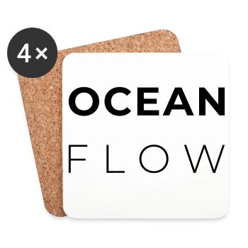 OCEAN FLOW - Minimalist Atlantic Design - Dessous de verre (lot de 4) - blanc - Devant