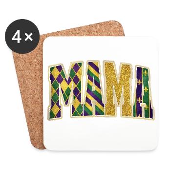 MAMA Mardi Gras Glitzerbuchstaben - Untersetzer (4er-Set) - Weiß - Vorne