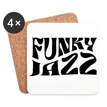 Funky Jazz music logo design - Coasters (set of 4) - white - Front