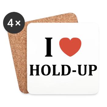 Hold up - Dessous de verre (lot de 4) - blanc - Devant