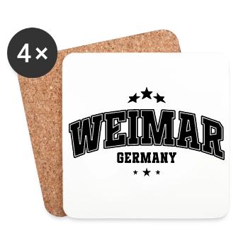 Souvenir de lettrage Varsity de Weimar - Dessous de verre (lot de 4) - blanc - Devant