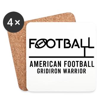 American Football Gridiron Warrior Design - Untersetzer (4er-Set) - Weiß - Vorne