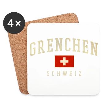 Personnages vintage de Grenchen Suisse - Dessous de verre (lot de 4) - blanc - Devant
