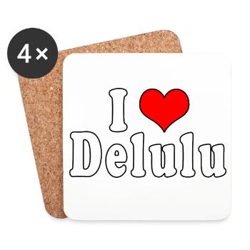 I Love Delulu - Coasters (set of 4) - white - Front